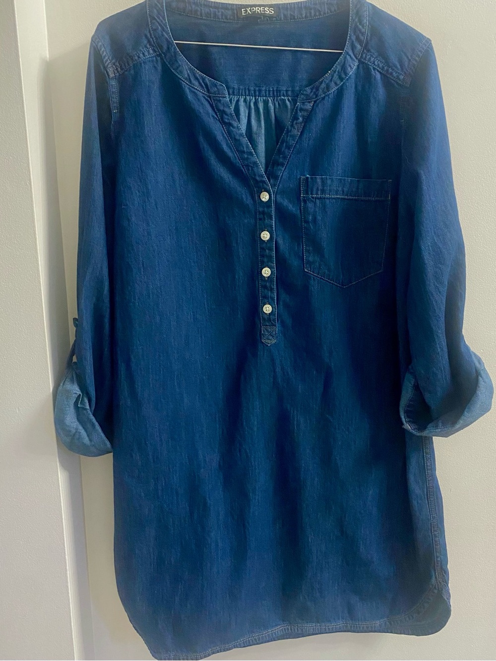 Express Dark Blue Denim Dress